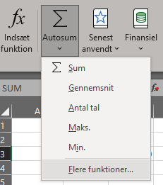 Andre automatiske beregninger i Excel.