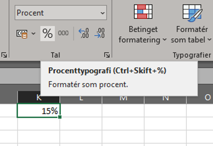 Formatering af decimaltal til procenttal.