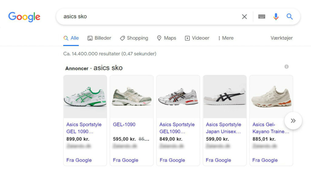 Google Shopping annoncer