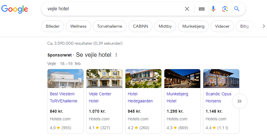 Hotelkampagne i Google Ads