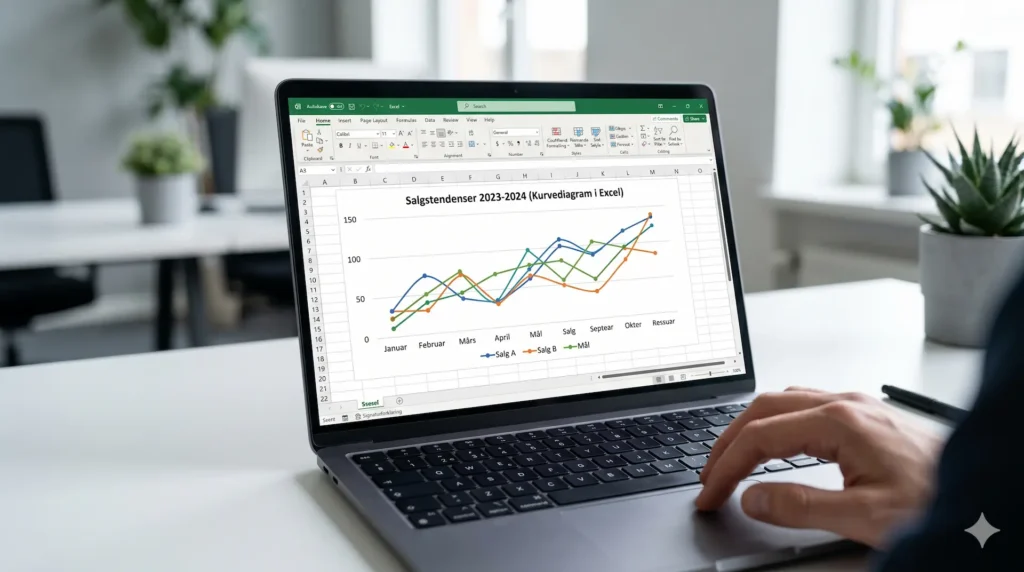 Kurvediagram i Excel AI